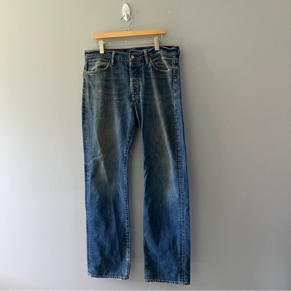 Polo Ralph Lauren High Rise Straight Leg Jeans Dirt Wash Cotton Size 34 x 34